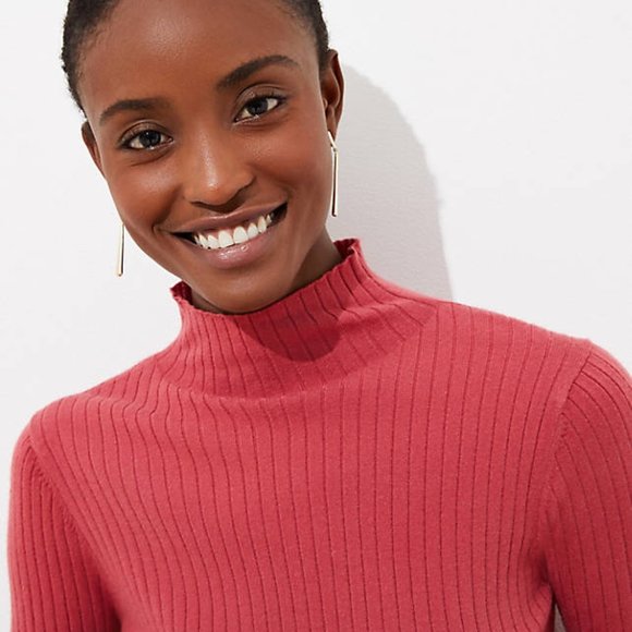 Loft Tops | Loft Nwt Women's Ribbed Turtleneck Sweater | Color: Pink | Size: Xs | 2livejcrew's Closet